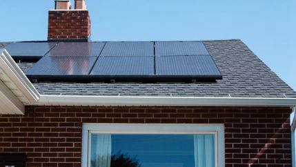 Solar panel on a bungalow roof