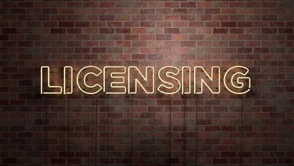 Licensing in neon sign writing