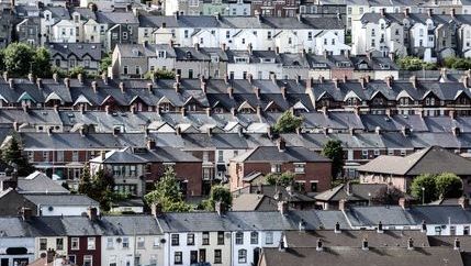 Northern Ireland Londonderry rooftop houses