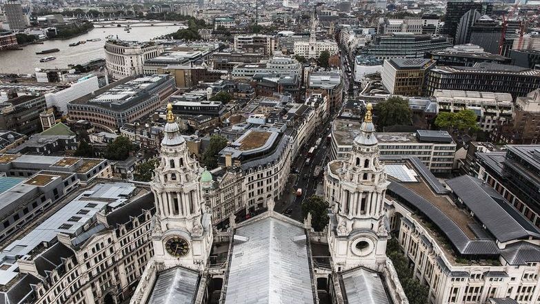 London St Paul's Cathedral aerial view