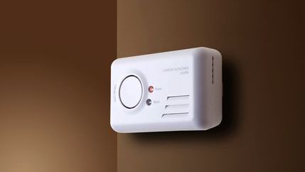 Carbon Monoxide alarm fixed to a wall