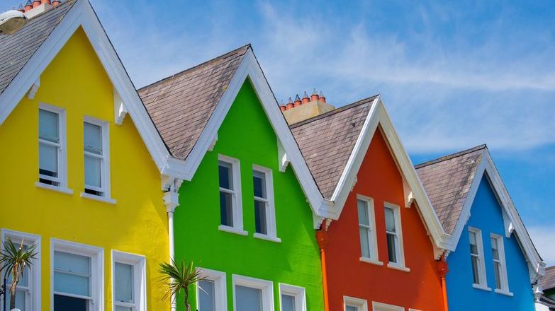 Colourful houses in Whitehead Northern Ireland