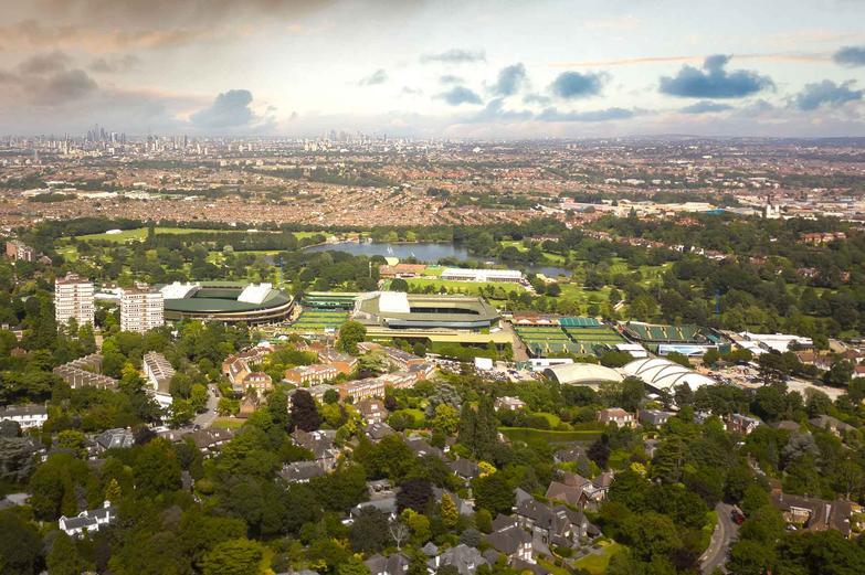 Aerial view of Wimbledon South London