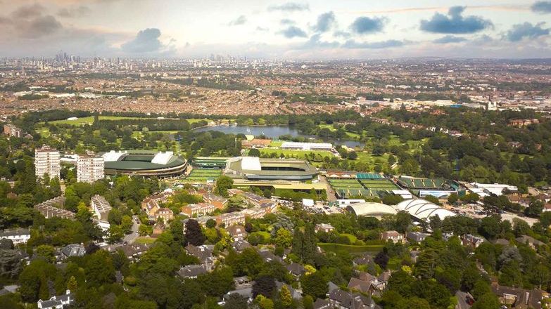 Aerial view of Wimbledon South London