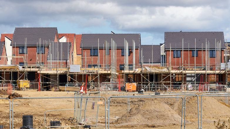 Construction on new housing estate