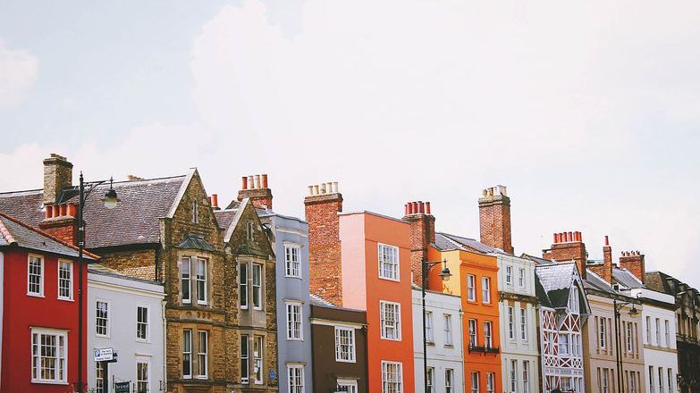 Colourful houses in a row